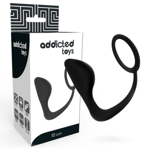 Addicted Toys Plug Anal Con Anillo Pene Negro