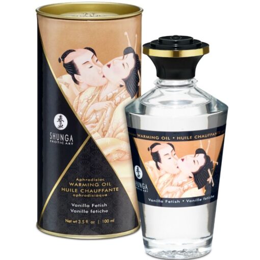 Shunga - Aceite Masaje Efecto Calor Sabor Vanilla Fetiche 100 Ml