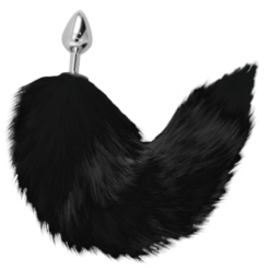 Alternative view of Darkness - Plug Anal Silver 8 Cm Con Cola Negro