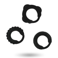 Alternative view of Addicted Toys  Set 3 Anillos Pene Negro