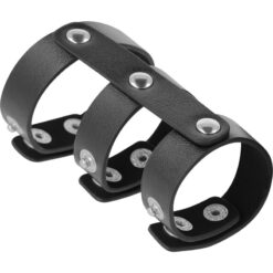Alternative view of Darkness - Anillo Doble Pene Y Testiculos Ajustable Leather